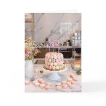 Zoete Macaron Cake Happy Verjaardag Kaart