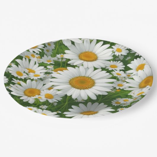 Zoete madeliefjes patroon papieren bordje (Gekanteld)