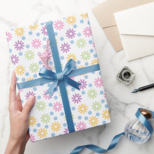 Zoete madeliefjespatroon cadeaupapier rol