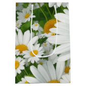 Zoete madeliefjespatroon wit bloemig groen medium cadeauzakje (Achterkant)