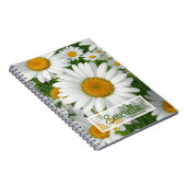 Zoete madeliefjespatroon wit bloemig groen notitieboek (Rechterzijde)