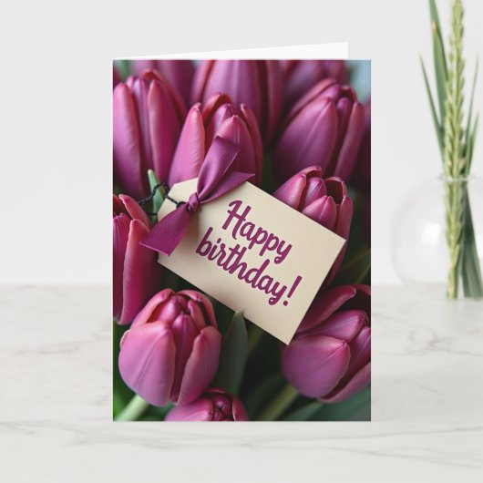 Zoete Magenta Bloesem Kaart (Voorkant)