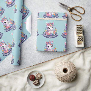 Zoete magische Baby eenhoorn Cadeaupapier