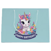 Zoete magische Baby eenhoorn Groot Cadeauzakje (Voorkant)