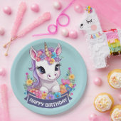 Zoete magische Baby eenhoorn Papieren Bordje (Feest)