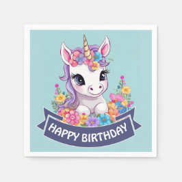 Zoete magische Baby eenhoorn Servet