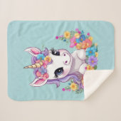 Zoete magische Baby eenhoorn Sherpa Deken (Voorkant (horizontaal))