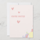 Zoete, magische verjaardag Eenhoorn Uitnodigingen (Achterkant)