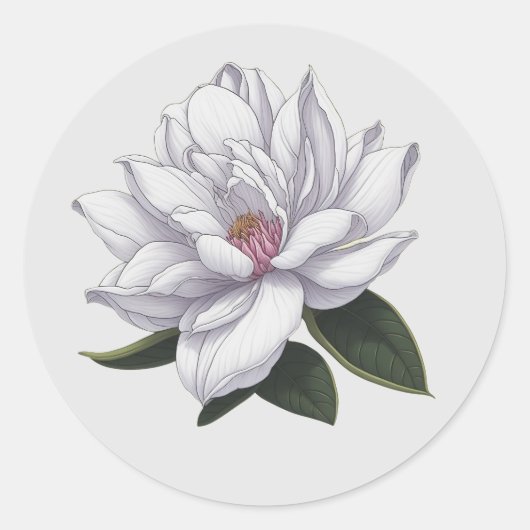 Zoete Magnolia's Bloesem Ronde Sticker (Voorkant)