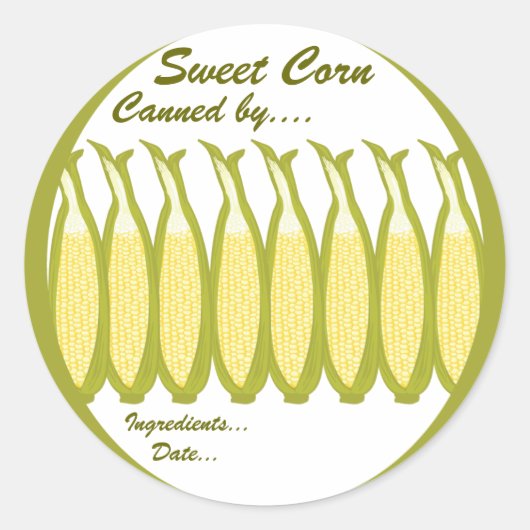 Zoete Mais Conserveringsmiddel Label (Voorkant)