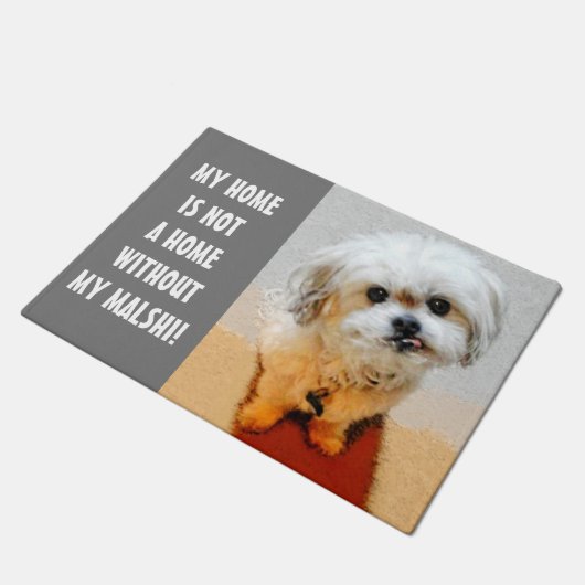 Zoete Malshi-hond deurmat (Schuin)