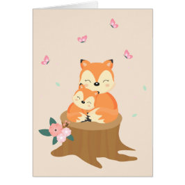 Zoete mam en baby Foxes Moederdag