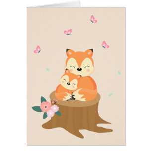 Zoete mam en baby Foxes Moederdag