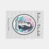 Zoete Mama & Baby Pinguïns, gepersonaliseerd Fleece Deken (Voorkant (Horizontaal))