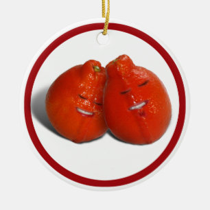 Zoete mandarijnen keramisch ornament