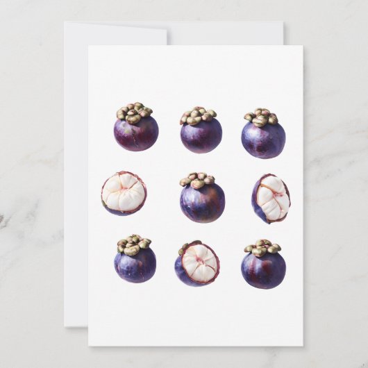Zoete Mangosteen Tropisch Fruit Kaart (Voorkant)