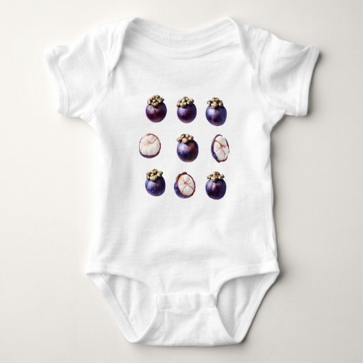 Zoete Mangosteen Tropisch Fruit Romper (Voorkant)