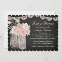 Zoete Mason Jar Krijtbord Baby Shower Uitnodiging