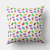 Zoete meerkleurige beren snoeppatroon op wit kussen (Achterkant)