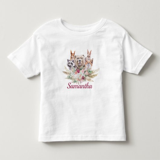 Zoete Meisje Boho Bosdieren Kinder Shirts (Voorkant)