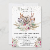 Zoete Meisje Boho Shower Bosdieren  Kaart (Voorkant)