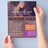 Zoete Meisje, Kinderkleding Winkel Reclame Flyer (Hand)