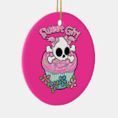 Zoete Meisjes Schedel Keramisch Ornament (Rechts)