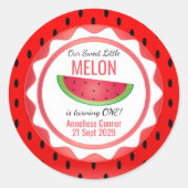 Zoete Meloen Verjaardag Ronde Sticker (Voorkant)
