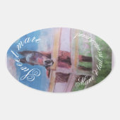 ZOETE MERRIE MANEN DRANK OVALE STICKER (Voorkant)
