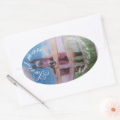 ZOETE MERRIE MANEN DRANK OVALE STICKER (Envelop)