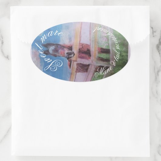 ZOETE MERRIE MANEN DRANK OVALE STICKER (Tas)
