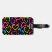 Zoete met de hand getekende harten Bagage label (Achterkant horizontaal)