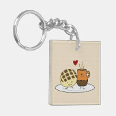 Zoete Mexicaanse concha van dulce van de Chocolade Sleutelhanger (Voorkant Links)