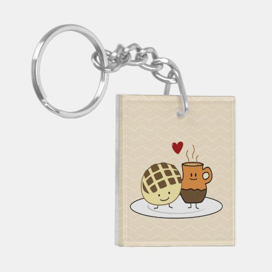 Zoete Mexicaanse concha van dulce van de Chocolade Sleutelhanger (Voorkant Links)