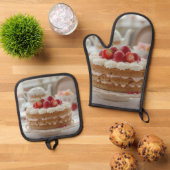 Zoete middagtheetijd ovenwant & pannenlap set (Top down)
