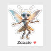 Zoete Miermeisje Dansende Robot Pixie Sticker (Vel)