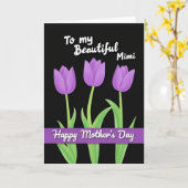 Zoete Mimi Moederdag kaart (Gele Bloem)