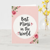 Zoete Mimi Rozen Kaart (Gele Bloem)