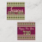 Zoete Mini Seizoensgroeten Kerstkaart Notitiekaartje (Voorkant / Achterkant)