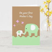 Zoete Mocha Moederdag Knuffelkaart Kaart (Gele Bloem)