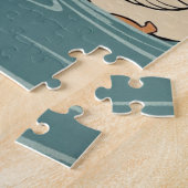 Zoete moeder eend en eendje met bloemen legpuzzel (Zijkant)