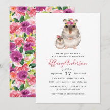 Zoete Moeder En Baby Muis Bloemachtige Baby Shower