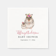 Zoete Moeder En Baby Muis Bloemachtige Baby Shower