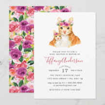 Zoete Moeder En Babykat Bloemige Baby Shower