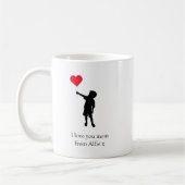 Zoete Moeder Hart Ballon Kind Silhouet Koffiemok (Links)