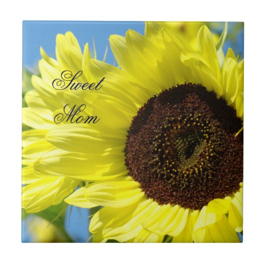 Zoete Moeder tegel kunst Zonnebloemen Tegel cadeau Tegeltje (Voorkant)