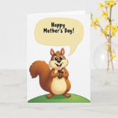 Zoete Moederdag Dierenkaart Kaart (Gele Bloem)