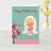 Zoete Moederdag Engel Kaart (Gele Bloem)