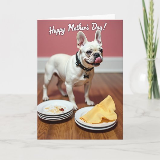 Zoete Moederdag Hondendinerkaart Kaart (Voorkant)