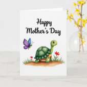 Zoete Moederdag Turtle Bug Kaart (Gele Bloem)